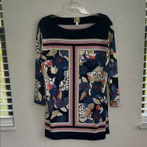 JM Collection Multicolor Floral Blouse
